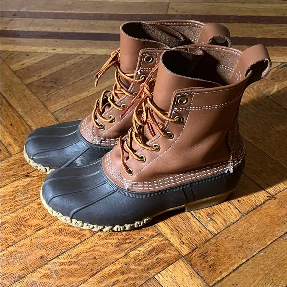 Brown & black LL Bean duck boots - Picture 1 of 5